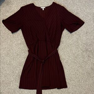 Maurices Deep Burgundy Striped Dress